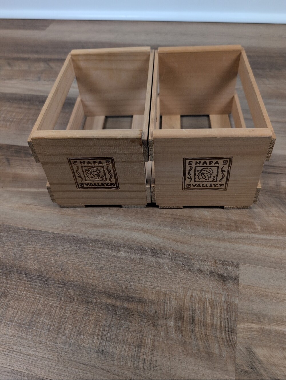 2 Vintage 21 CD DVD Capacity Wood Crates Napa Valley Box Company 10"x 6"x 5.5"